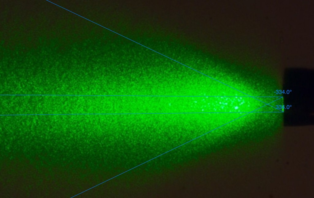 Estimated output angle of 1mm bundle